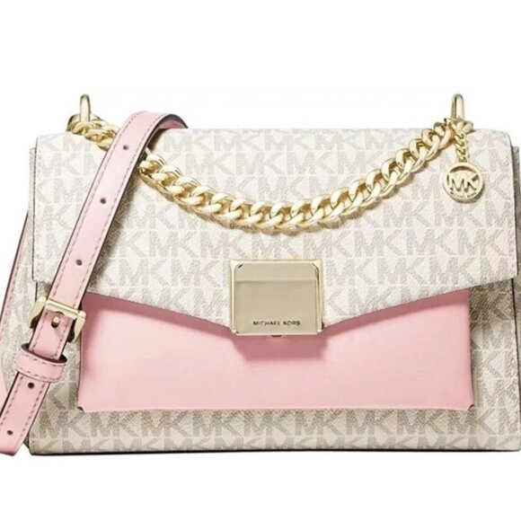 NWOT Michael Kors Lita Medium Two-Tone Logo Crossbody Bag - Picture 11 of 12